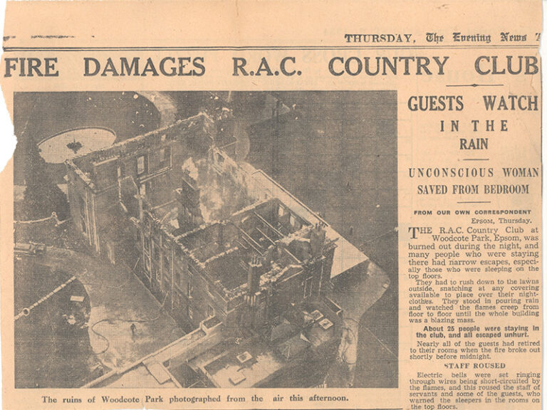 1934 Fire at Woodcote Park