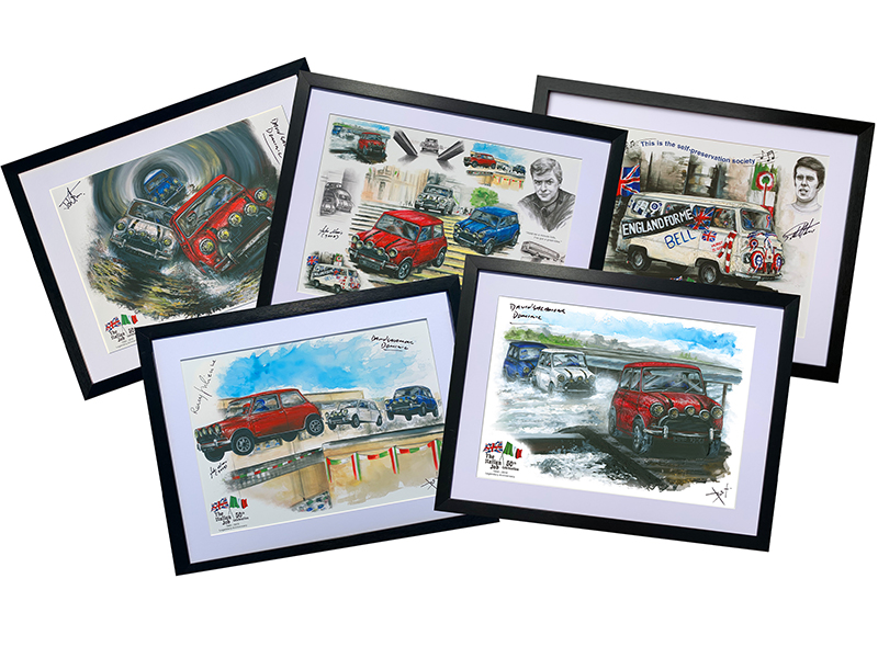 Italian Job Legendary Anniversary Collection 5 artworks for gallery